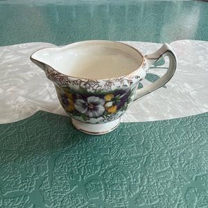 James Kent Ltd. Creamer Longton White Purple Yellow Gold